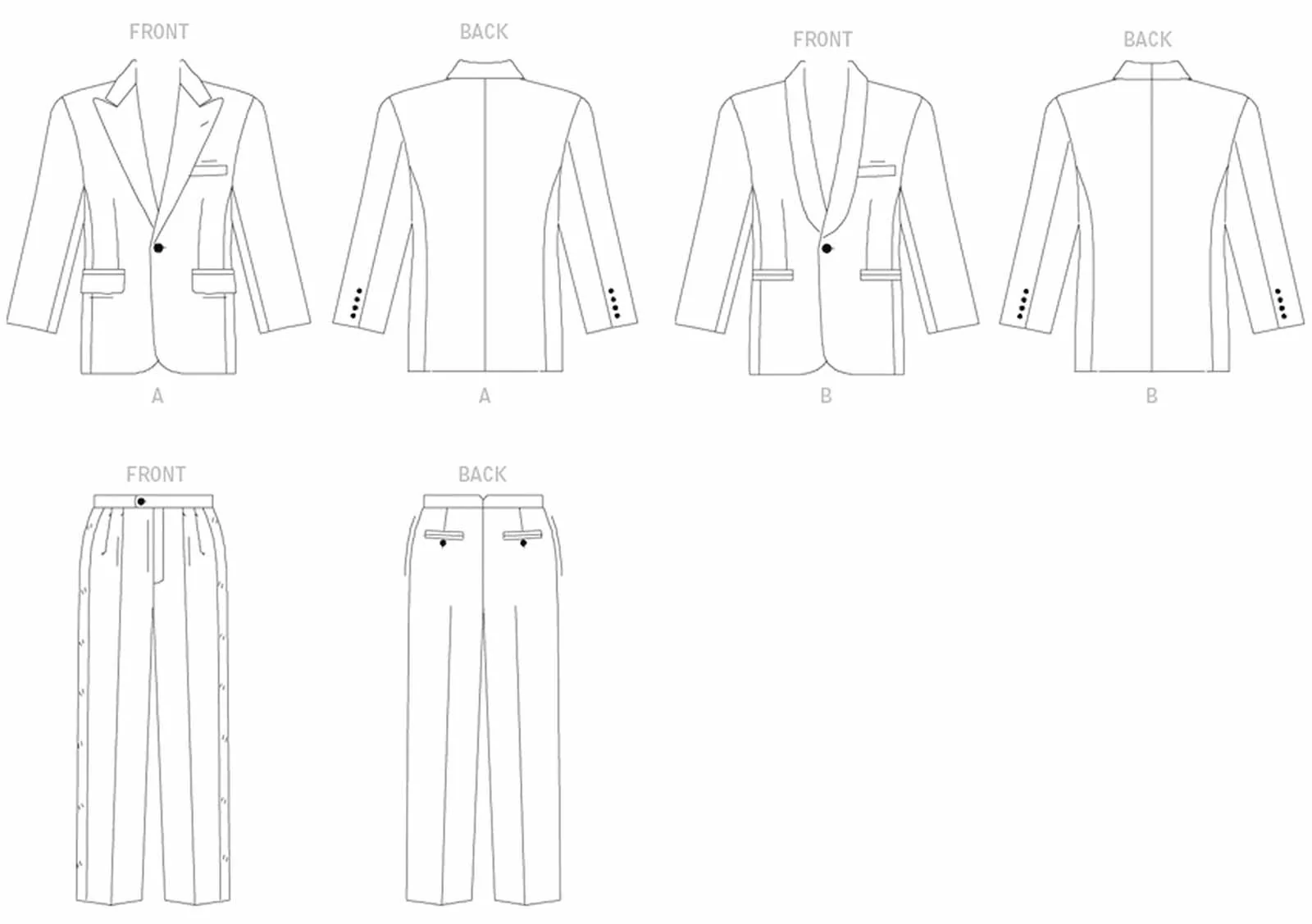Patron couture homme, patron costume homme Vogue 2383 – Image 3