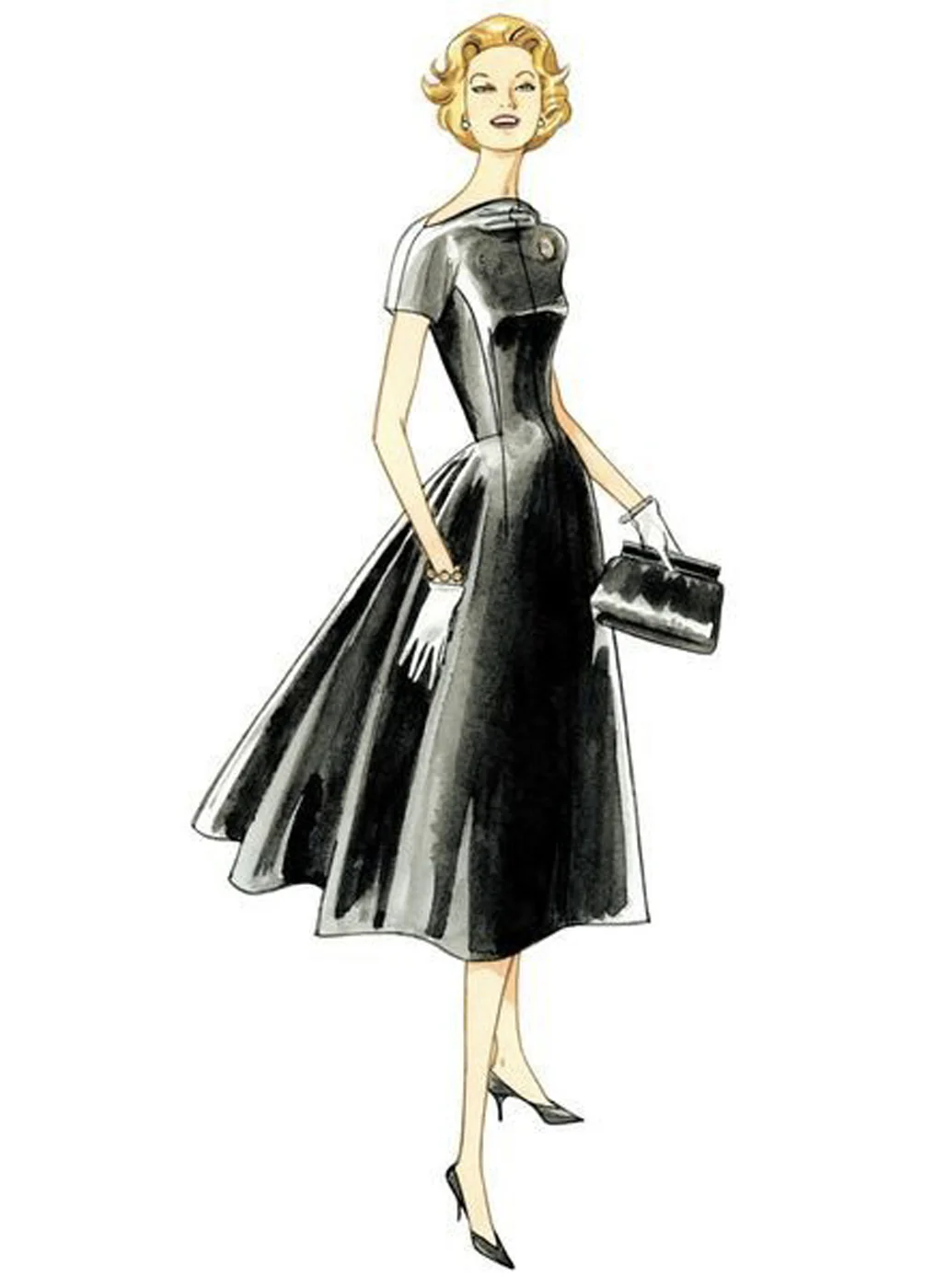 Patron couture femme, patron de robe vintage Vogue 1084 – Image 5