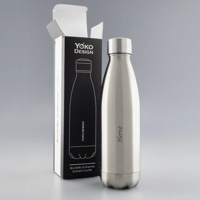 Bouteille Isotherme 500 ml à Personnaliser (Blanche, Dorée ou Argent) – Image 4